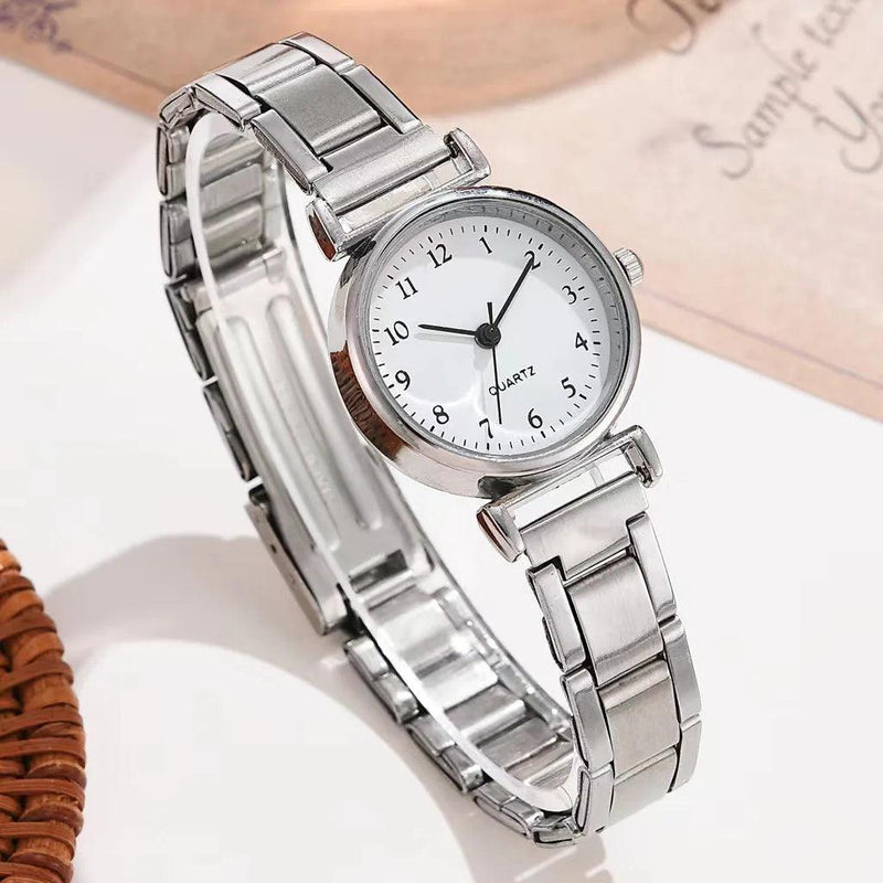 Relógios de luxo feminino, relógio quartzo analógico, pulseira de aço inoxidável, relógio casual - LOJACOMFY