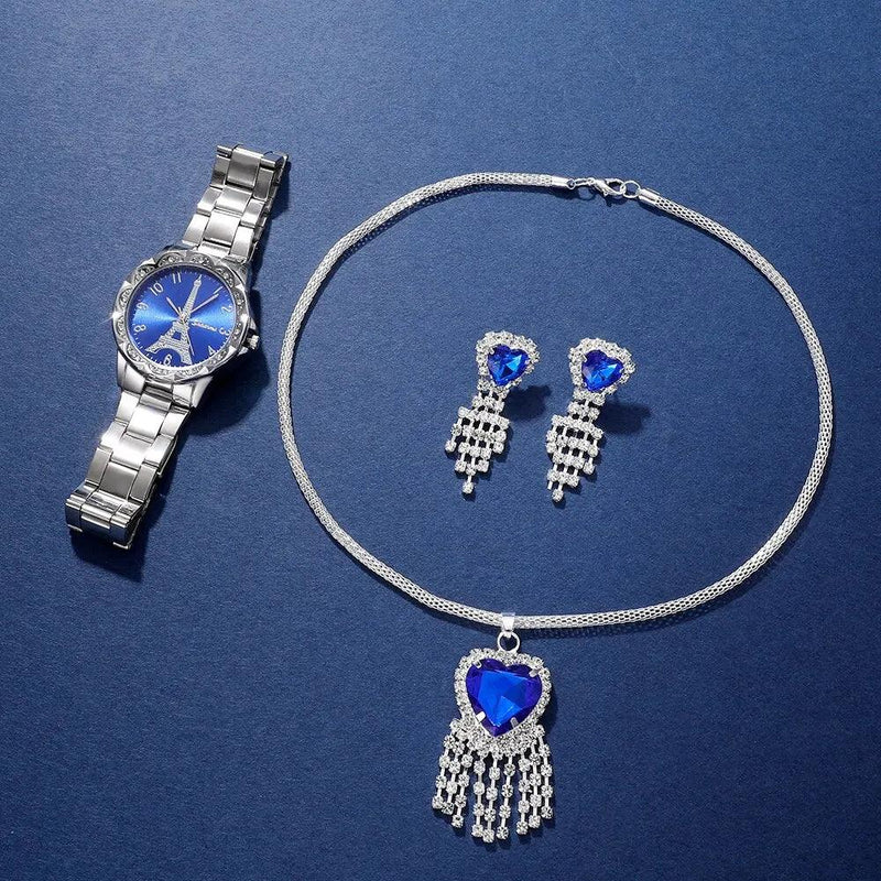 Relógio feminino quartzo Eiffel com pulseira de aço inoxidável + BRINDES - LOJACOMFY