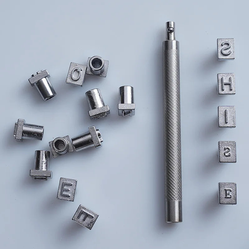 Carimbo marcador de couro logotipo do alfabeto e número  personalizado