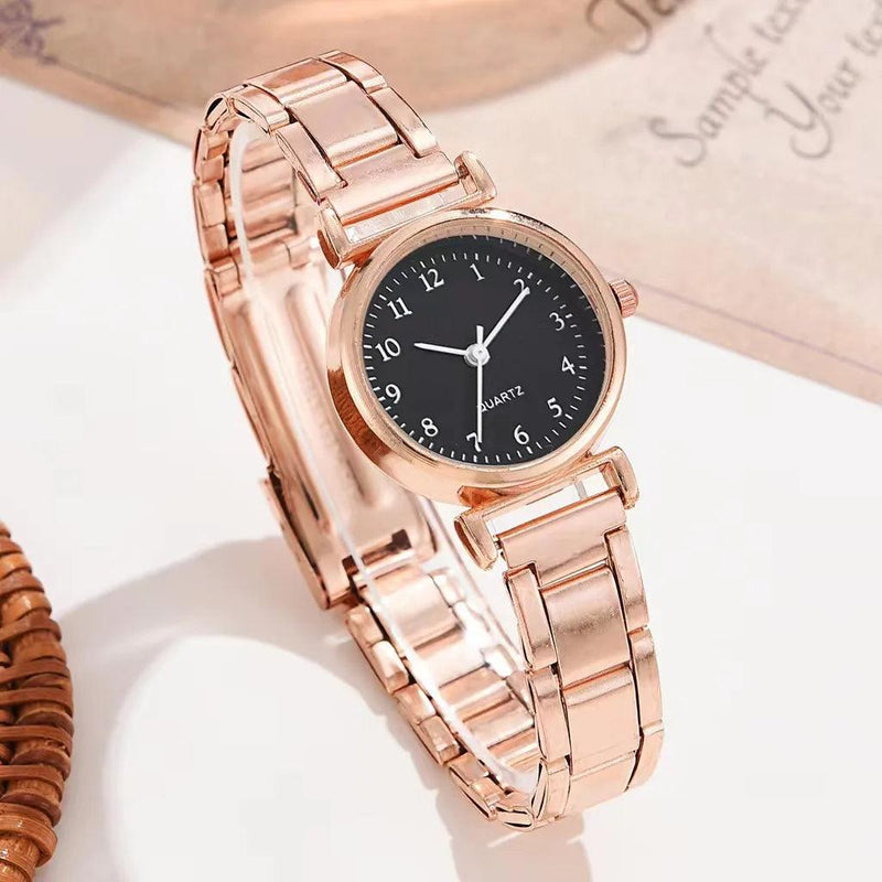 Relógios de luxo feminino, relógio quartzo analógico, pulseira de aço inoxidável, relógio casual - LOJACOMFY